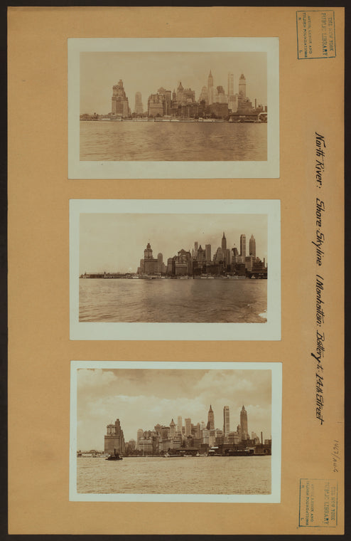 North (Hudson) River - Shore and Skyline - Manhattan - Battery - 14th Street.