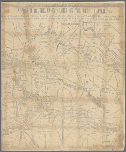 Approach of the Union Armies on the rebel capital : [Richmond and environs, Va.]