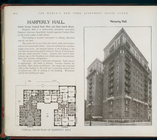 Harperly Hall. North Corner Central Park West and Sixty-fourth Street.