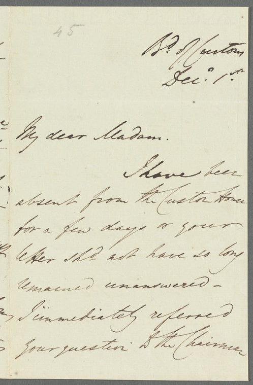 George Villiers to Jane Porter, autograph letter signed