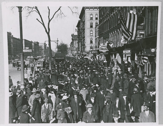 Lenox Avenue north from 134th Street on Armistice Day