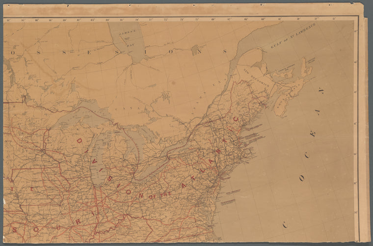 Map showing the limits of the military departments and the positions of the military posts of the United States