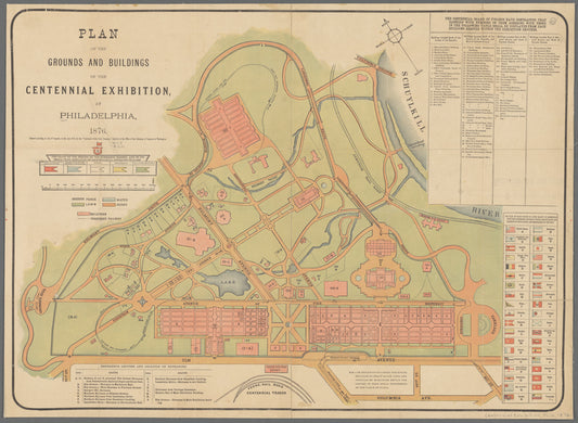 Plan of the grounds and buildings of the Centennial Exhibition at Philadelphia, 1876