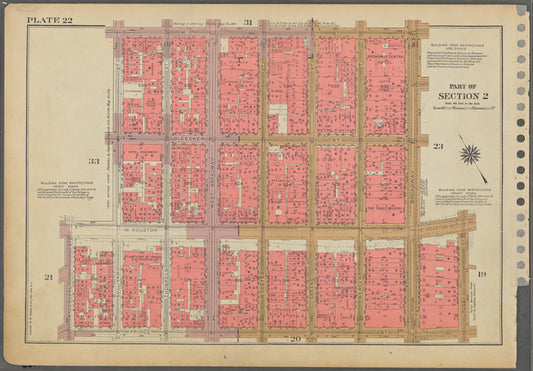 Plate 22, Part of Section 2: [Bounded by W. 3rd Street, Broadway, E. Houston Street, Crosby Street, Prince Street, Macdougal Street, W. Houston Street and Sullivan Street.]