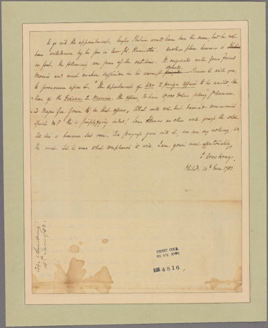 Letter to [Horatio Gates.]
