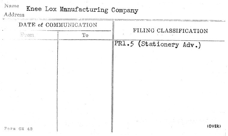 Knee Lox Manufacturing Company