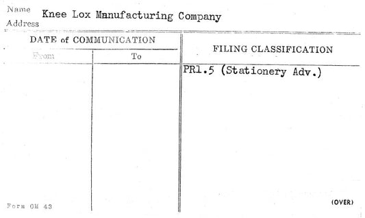 Knee Lox Manufacturing Company