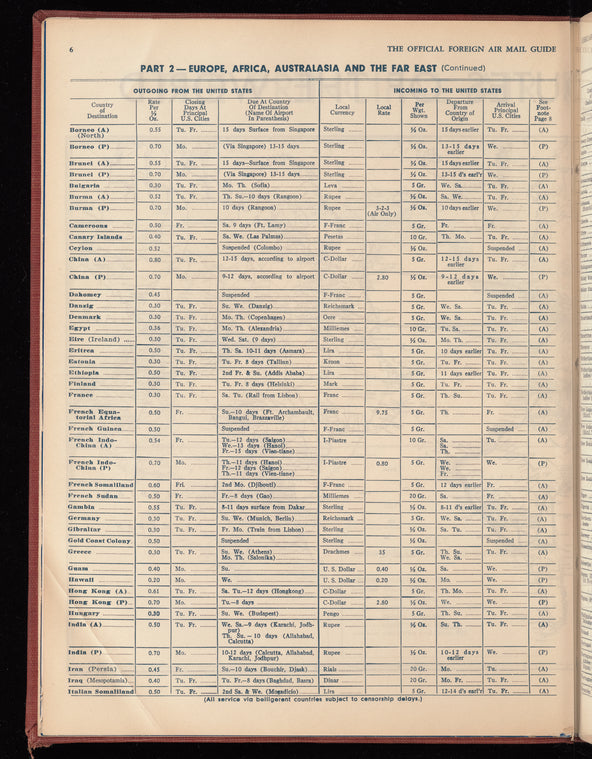 The Official foreign air mail guide