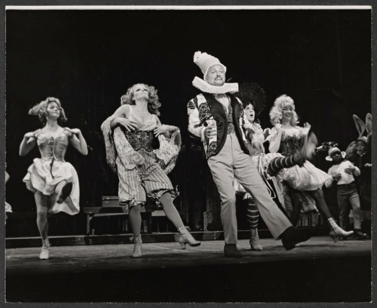 Jack Cassidy [center] and unidentified others in the stage production Maggie Flynn