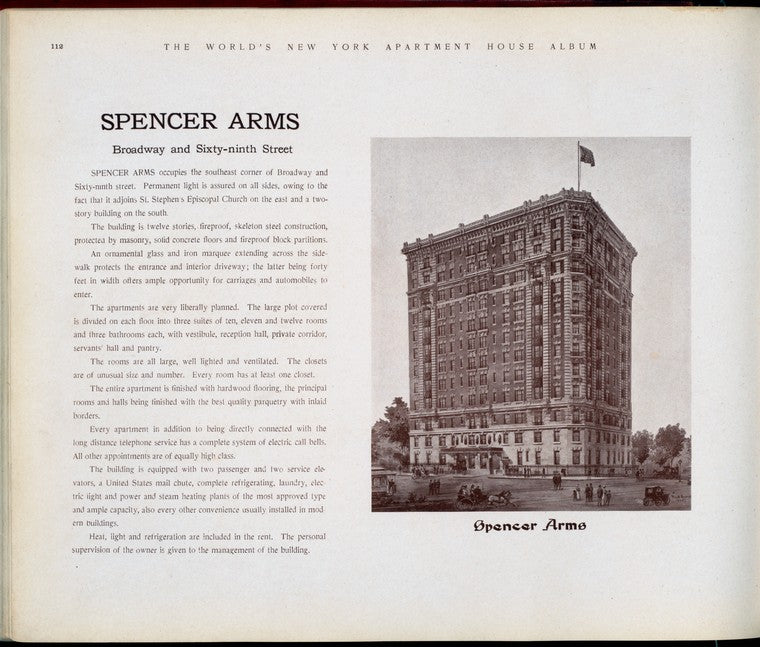Spencer Arms. Broadway and Sixty-ninth Street.