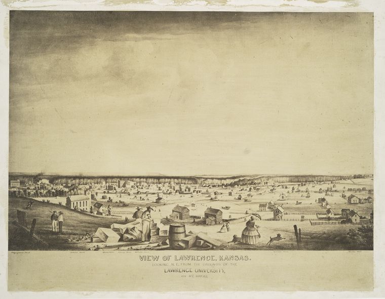 View of Lawrence, Kansas.  Looking N.E. from the grounds of the Lawrence University, on Mt. Oread.