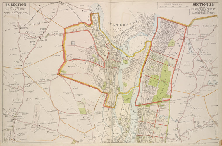 Portion of Albany County. and City of Cohoes. ; Portion of Rensselaer County. And Cities of Lansingburgh & Troy.