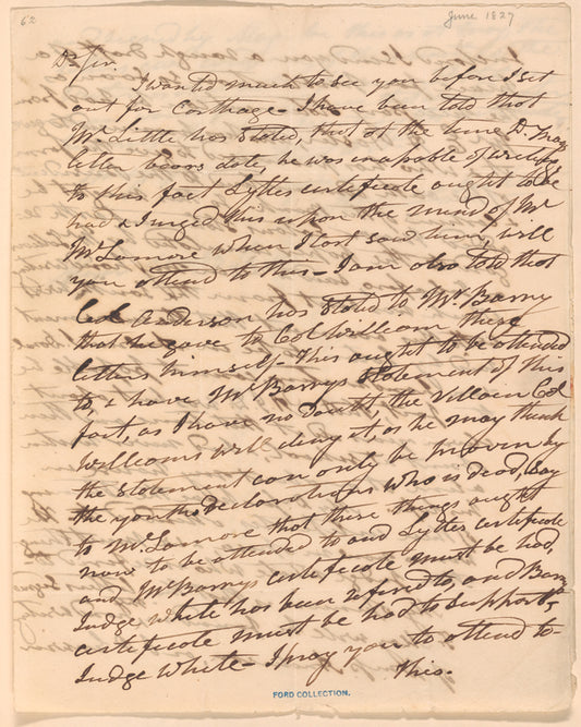Andrew Jackson to William B. Lewis