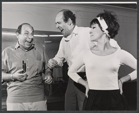 Herschel Bernardi, Herb Edelman, and Chita Rivera during rehearsal for the stage production Bajour