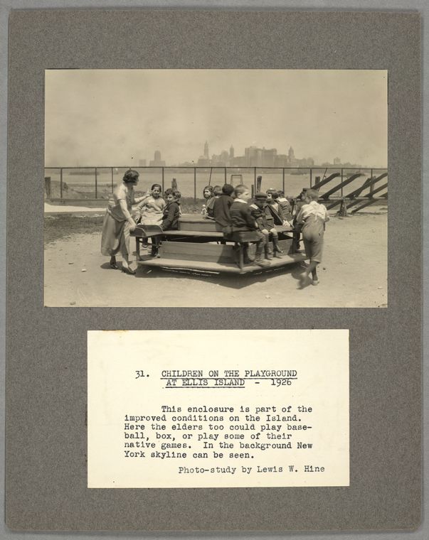 Children on the playground at Ellis Island, 1926