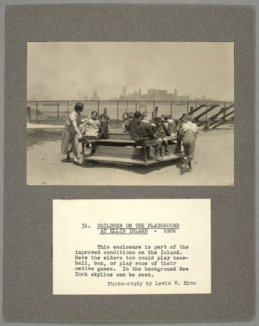 Children on the playground at Ellis Island, 1926