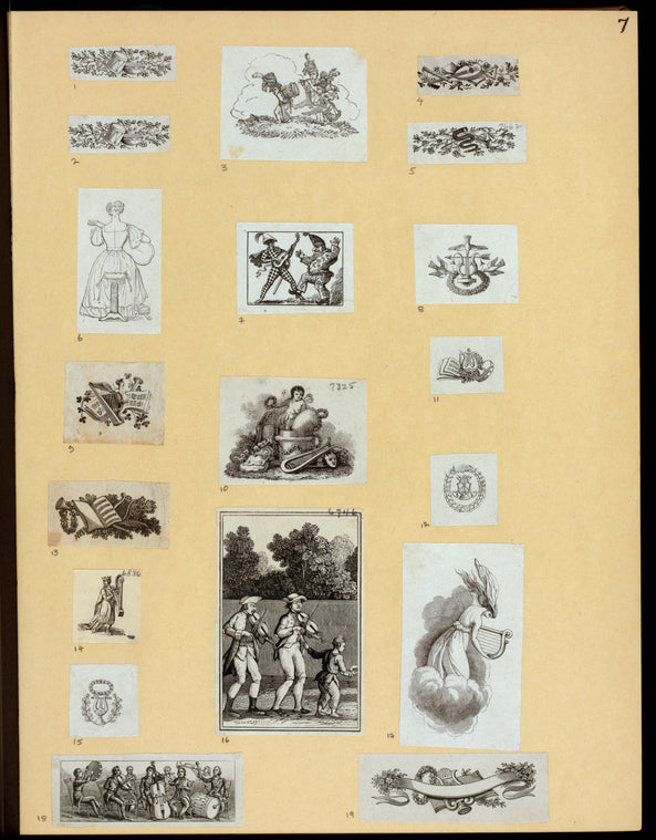 Musicians and symbols of music.