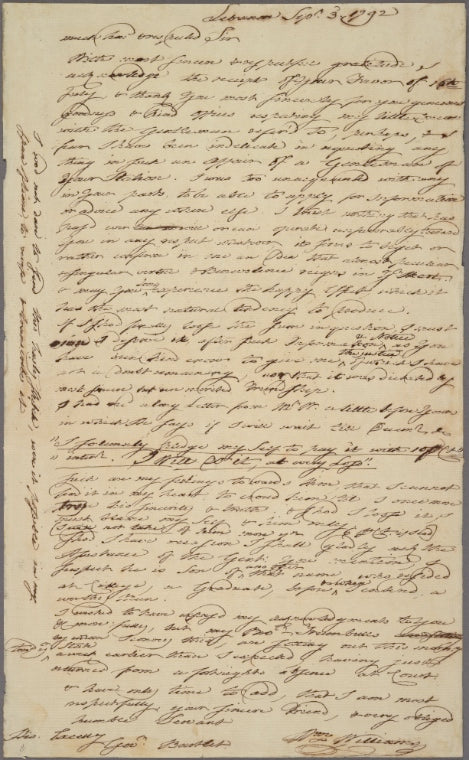 Letter to Josiah Bartlett, Governor of New Hampshire, Kingston, N. H.