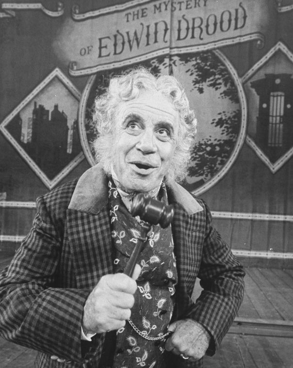 George Rose in a scene from the Broadway production of the musical "The Mystery Of Edwin Drood".