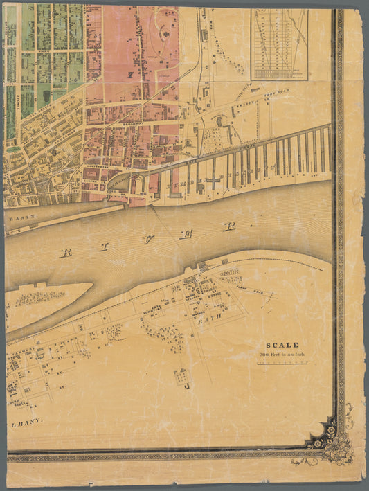 Map of the city of Albany: with villages of Greenbush, East Albany & Bath, N.Y.