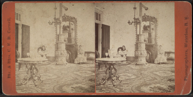 Mother and child in the parlor.