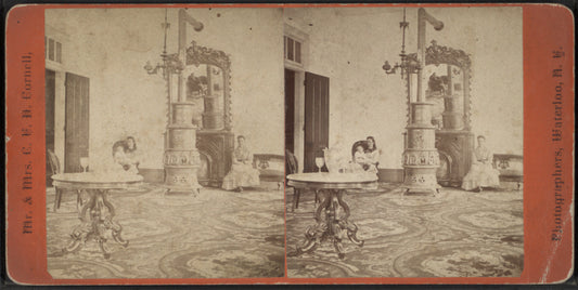 Mother and child in the parlor.