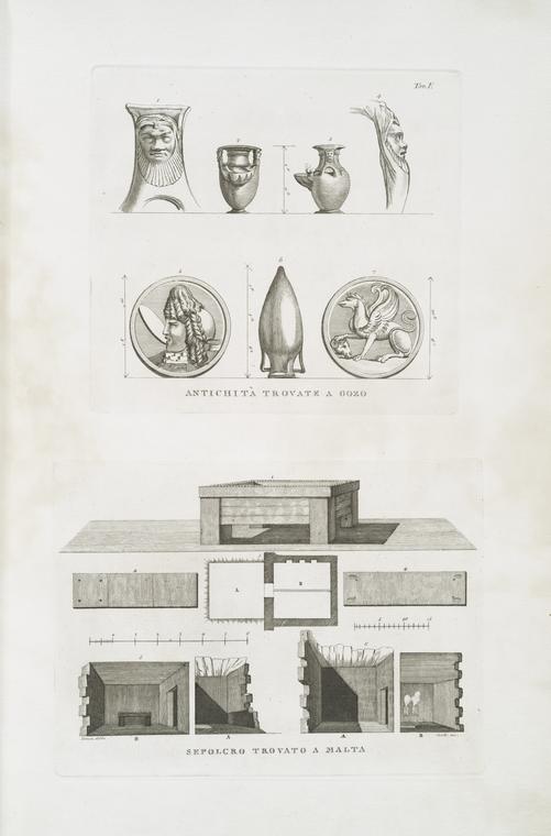 Antichita trovate a Gozo; Sepolcro trovato a Malta.