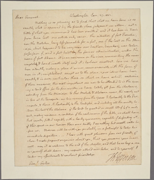 Letter to Gen. [Horatio] Gates, New York