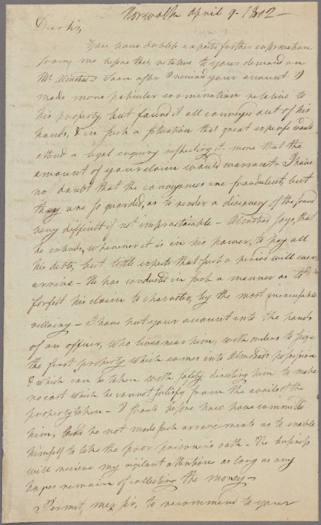 Letter to Samuel Miles Hopkins [New York]