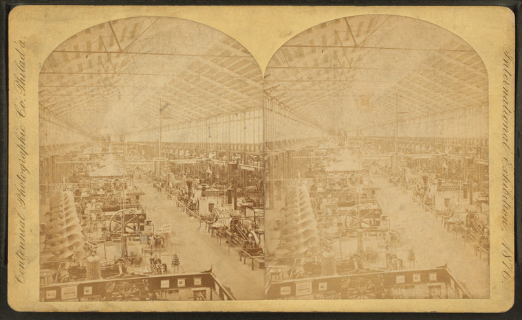 Machinery building. Agricultural machinery near Lovegrove & Company, Philadelphia.
