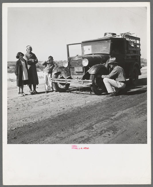 Drought refugee family from McAlester, Oklahoma. Arrived in California October 1936 to join the cotton harvest. Near Tulare, California