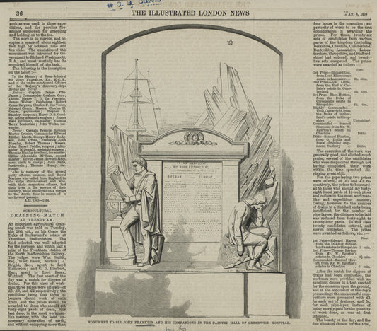 Monument to Sir John Franklin and his companions in the painted hall of Greenwich Hospital.