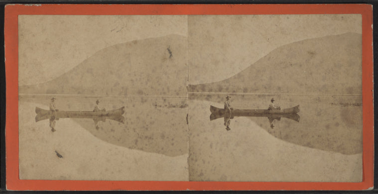 Men in a canoe, Adirondacks.