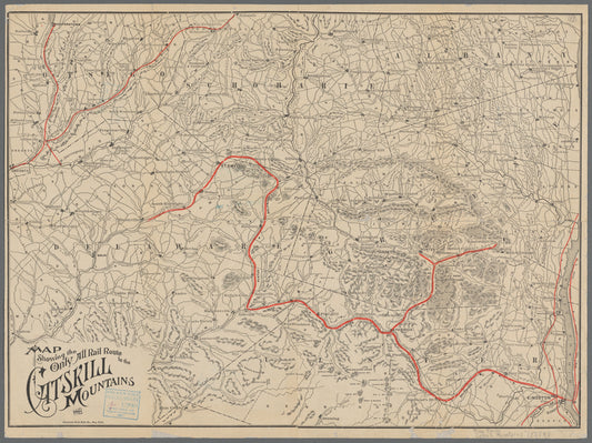 Map showing the only all rail route to the Catskill Mountains