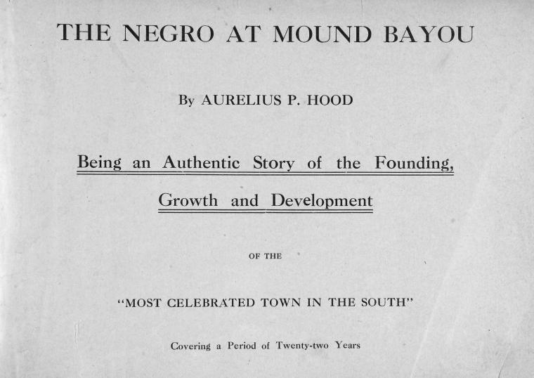 The Negro at Mound Bayou