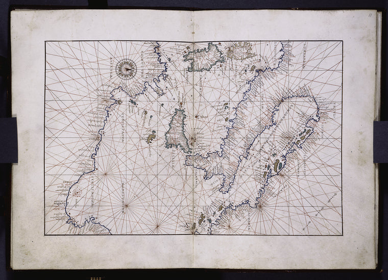 Portolan map showing the Central Mediterranean, including both the European and African shores