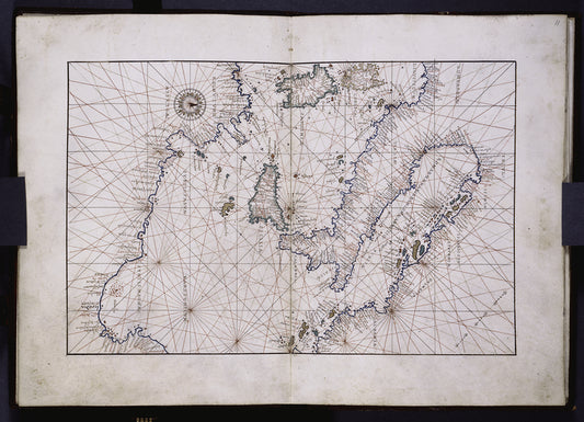 Portolan map showing the Central Mediterranean, including both the European and African shores