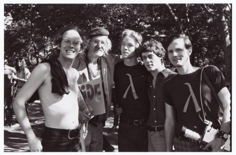 Peter Ogren, Prescott Townsend, Tom Doerr, Mark Golderman, and Randy Wicker in Sheep Meadow