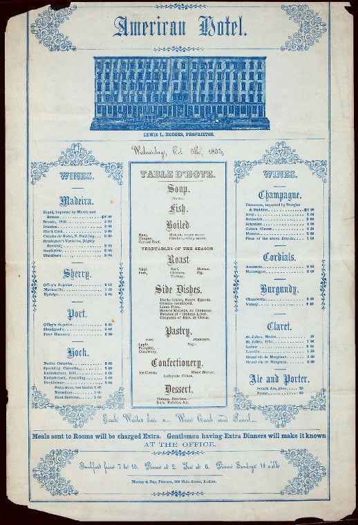 TABLE D'HOTE [held by] AMERICAN HOTEL [at] "[BUFFALO, NY" (HOTEL)