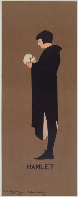 Affiche anglaise pour le drame de "Hamlet"