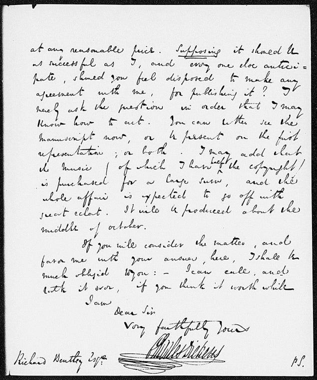 Bentley, Richard. ALS to. Relates to the Village coquettes