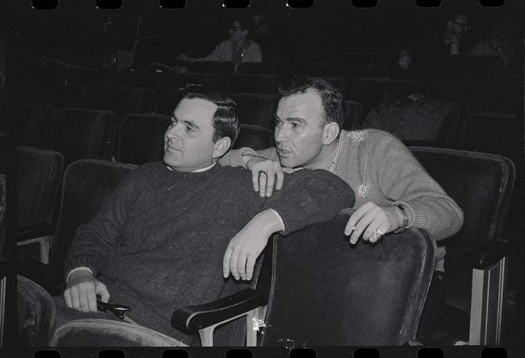 John Kander and Fred Ebb in rehearsal for the stage production Flora, the Red Menace