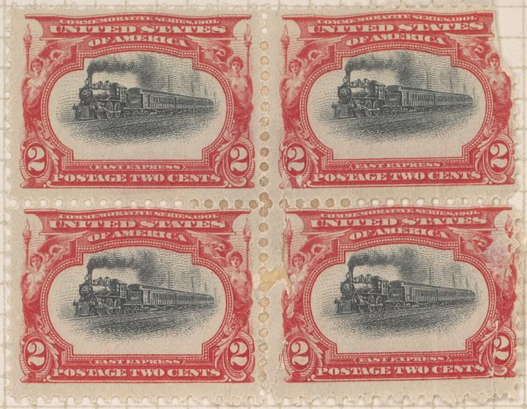 2c Empire State Express block of four