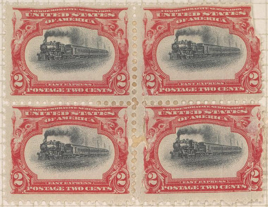 2c Empire State Express block of four