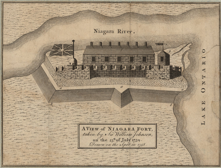 A view of Niagara Fort, taken by Sir William Johnson, on the 25th of July 1759, drawn on the spot in 1758.