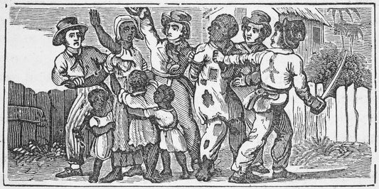 A black family being separated