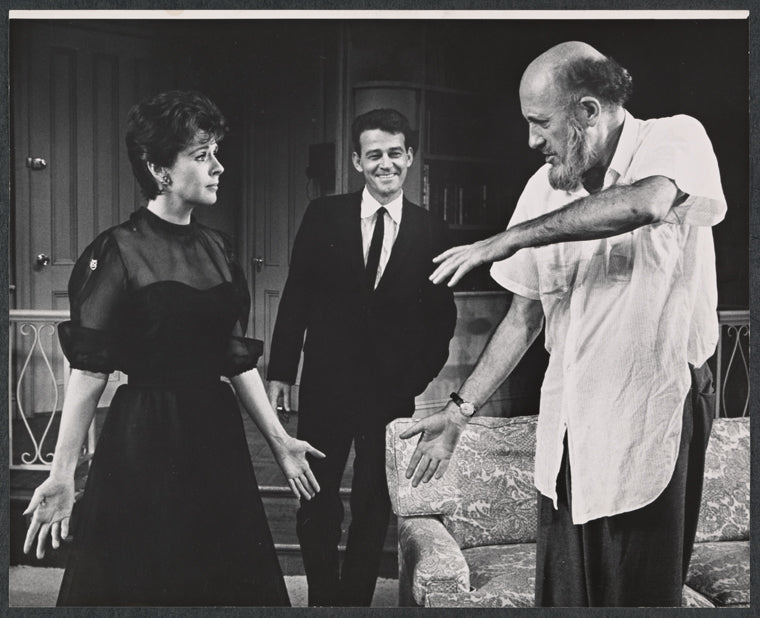 Mala Powers, Murray Hamilton, and Fred Clark in the stage production Absence of a Cello