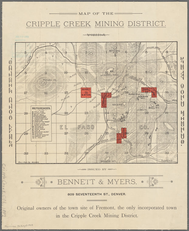 Map of the Cripple Creek Mining District