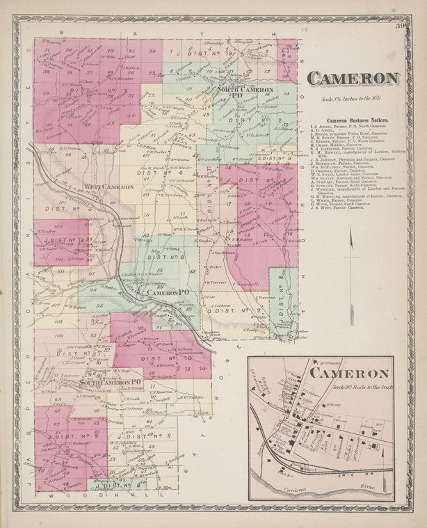 Cameron [Township]; Cameron Business Notices; Cameron [Village]