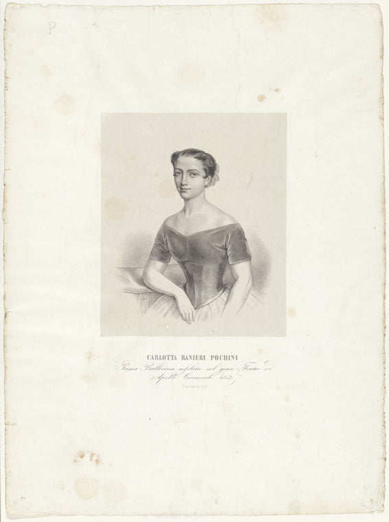 Carlotta Ranieri Pochini, prima ballerina assoluta nel gran Teatro di Apollo, carnevale 1852